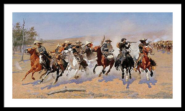 A Dash For The Timber Framed Print