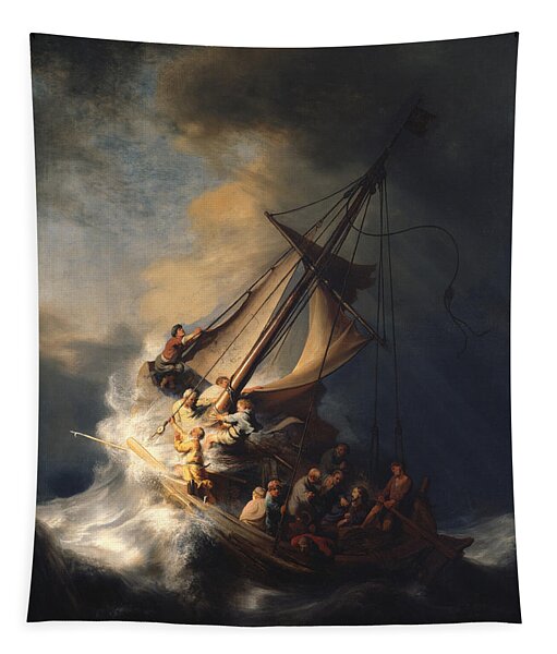 Christ In The Storm On The Sea Of Galilee #3 Tapestry