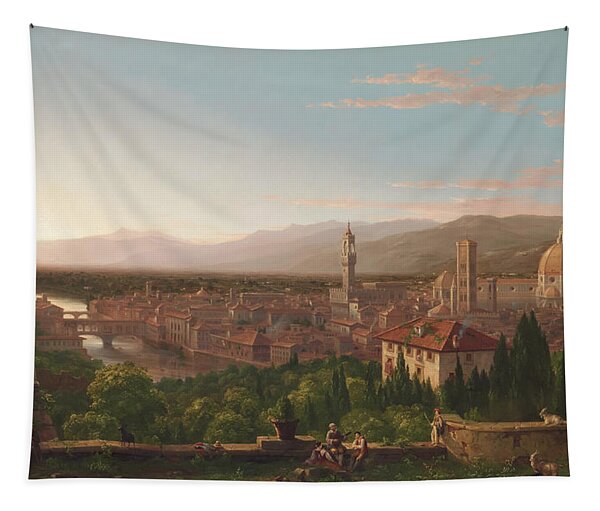 View Of Florence By Thomas Cole Tapestry