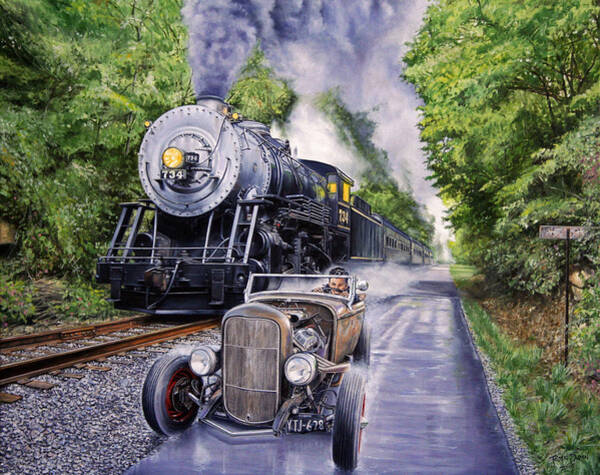 Wall Art - Painting - Backwoods Duel by Ruben Duran