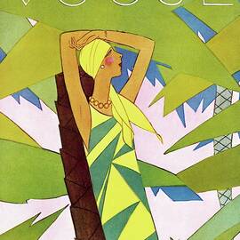 A Vintage Vogue Magazine Cover Of A Woman by Eduardo Garcia Benito