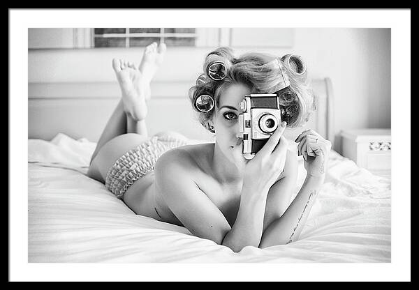 A Chick, A Click, And A Curl Framed Print