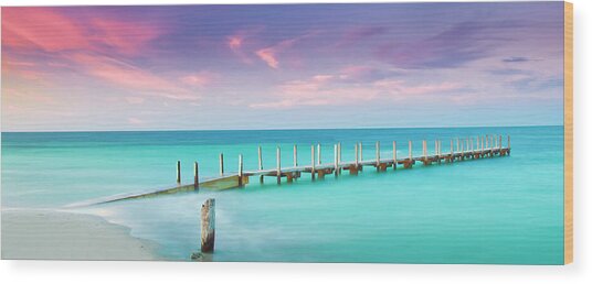 Aqua Waters Wood Print