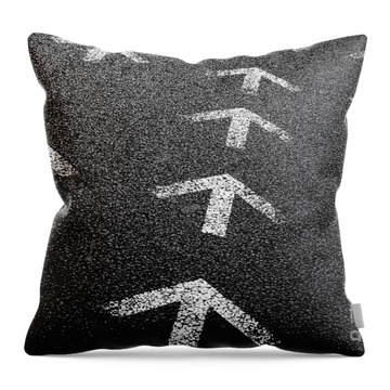 Arrows On Asphalt Throw Pillow