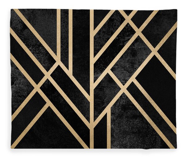 Art Deco Black Fleece Blanket