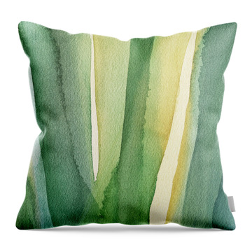 Green Teal And Yellow Abstract Throw Pillow