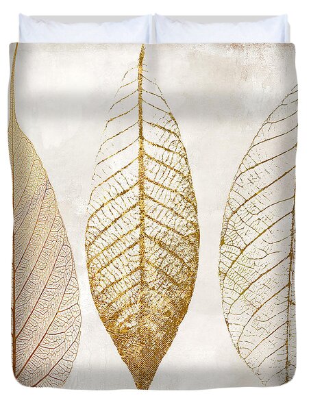 Autumn Leaves Iii Fallen Gold Duvet Cover