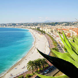Beach And Promenade Danglais, Nice by John Harper