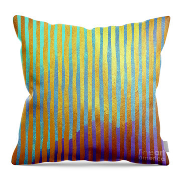 Bohemian Gold Stripes Abstract Throw Pillow
