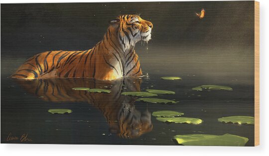 Butterfly Contemplation Wood Print