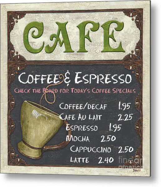 Cafe Chalkboard Metal Print