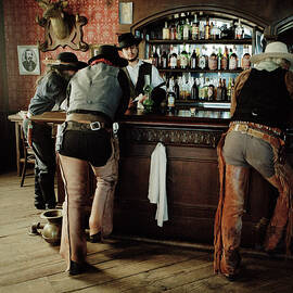 Cowboys At Saloon by Matthias Clamer