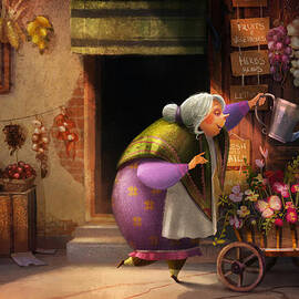 Cute Village Flower Shop by Kristina Vardazaryan