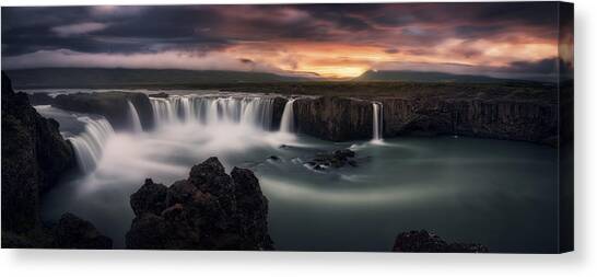 Fire And Water Canvas Art Print by Stefan Mitterwallner