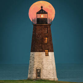 Full Moon at Point Judith by Shawn Boyle