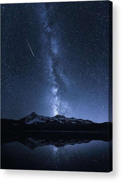 Galaxies Reflection Acrylic Print