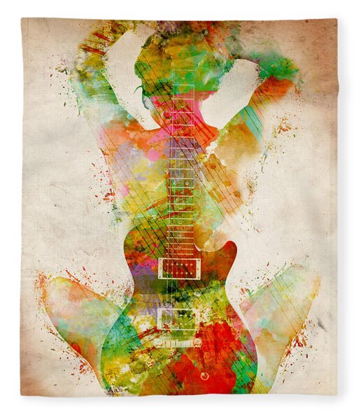 Guitar Siren Fleece Blanket