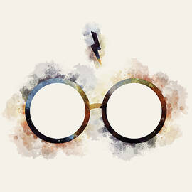 Harry Potter Glasses Watercolor by Ink Well
