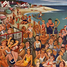 Hollywood's Malibu Beach Scene by Miguel Covarrubias