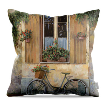 La Bicicletta Throw Pillow