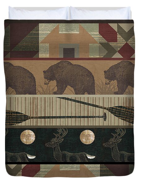 Lodge Cabin Quilt Duvet Cover