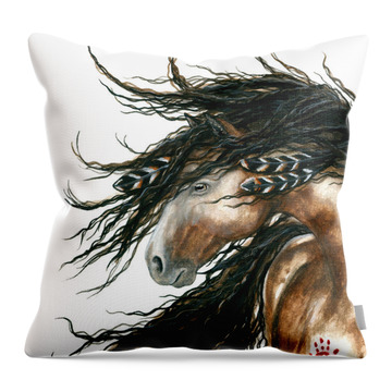 Majestic Pinto Horse 80 Throw Pillow