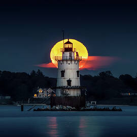 Moonrise over Conimicut Light by Shawn Boyle