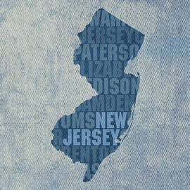 New Jersey Word Art State Map on Canvas by Design Turnpike
