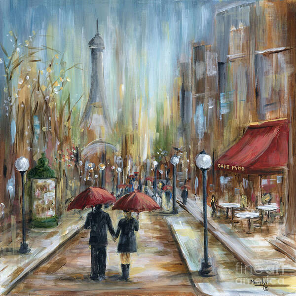 Wall Art - Painting - Paris Lovers Ill by Marilyn Dunlap