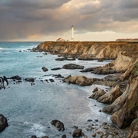 Point Arena Headland And Lighthouse by Kjschoen