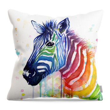 Rainbow Zebra - Ode To Fruit Stripes Throw Pillow