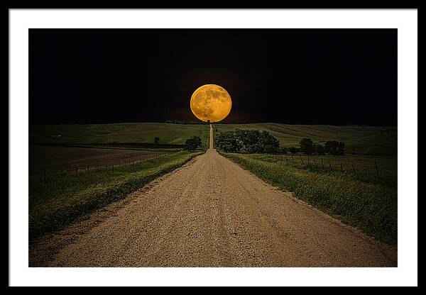 Road To Nowhere - Supermoon Framed Print