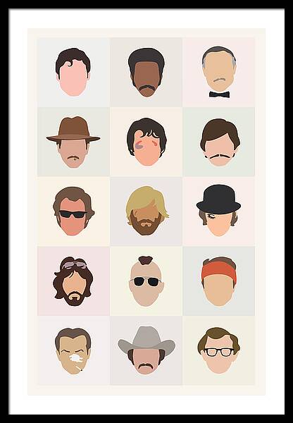 Seventies Movie Dudes Framed Print