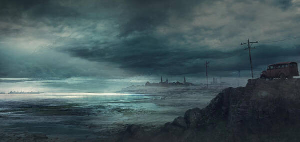 Wall Art - Painting - Shadow over Innsmouth by Guillem H Pongiluppi