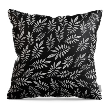Silver Leaf Pattern 2 Throw Pillow