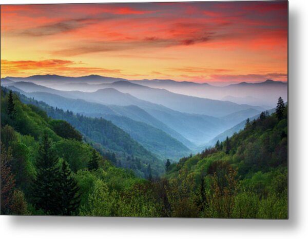 Smoky Mountains Sunrise - Great Smoky Mountains National Park Metal Print
