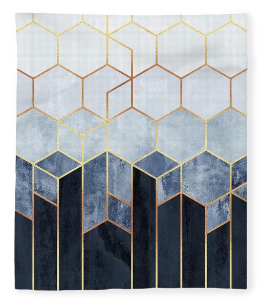 Soft Blue Hexagons Fleece Blanket