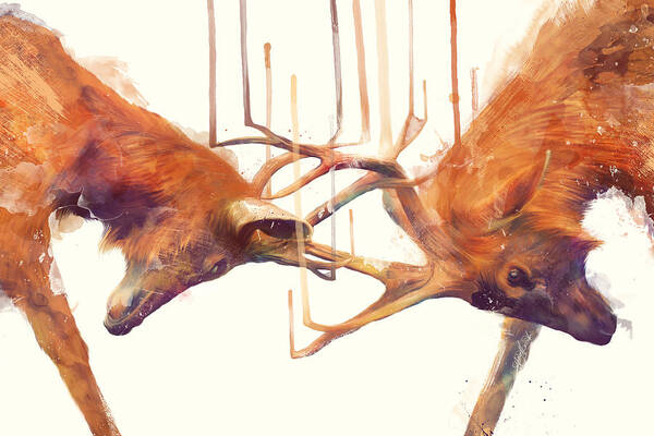 Wall Art - Painting - Stags // Strong by Amy Hamilton