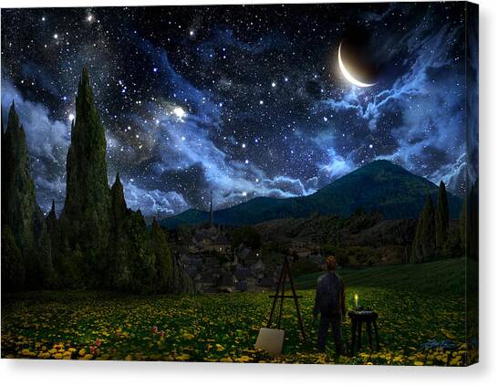 Starry Night Canvas Art Print by Alex Ruiz