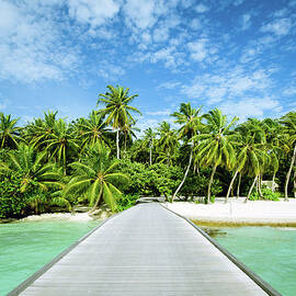 The Wooden Bridge Of Maldives Beach by Phototalk