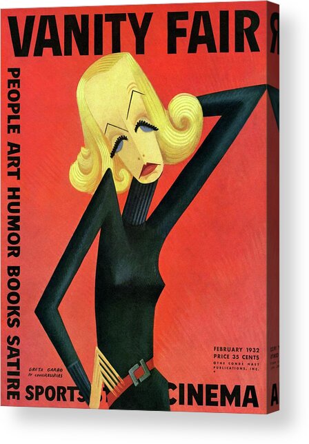 Vanity Fair Cover Featuring Greta Garbo Acrylic Print