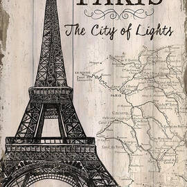 Vintage Travel Poster Paris by Debbie DeWitt