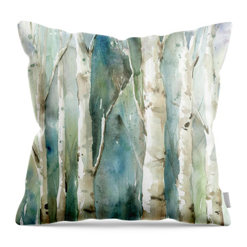 Watery Birch 1 Throw Pillow