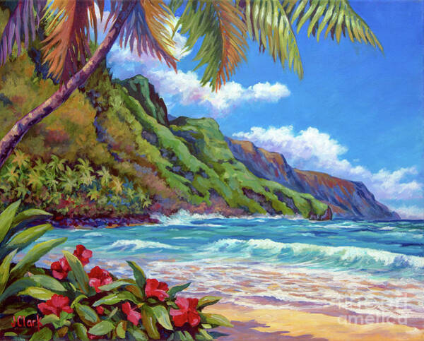 Waves On Na Pali Shore Poster