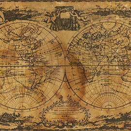 World Map 1788 by Kitty Ellis