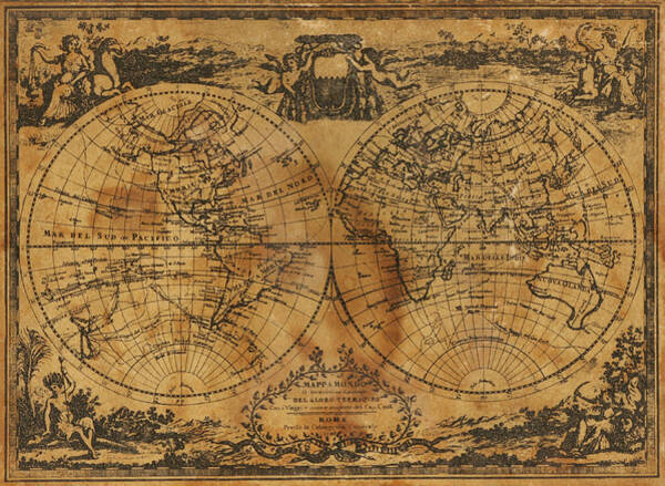 Wall Art - Photograph - World Map 1788 by Kitty Ellis
