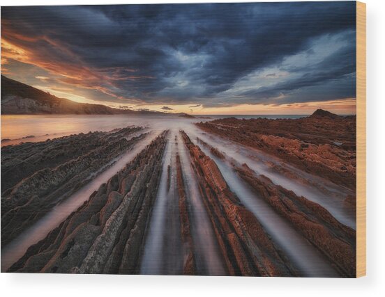 Zumaia Flysch 6 Wood Print